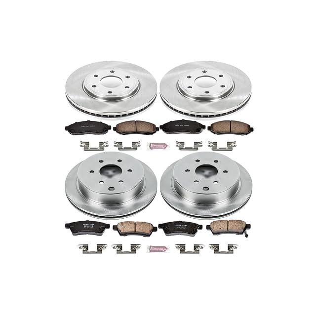 Power Stop Autospecialty KOE4063 Front and Rear Replacement Brake Kit-OE Brake Rotors & Ceramic Brake Pads