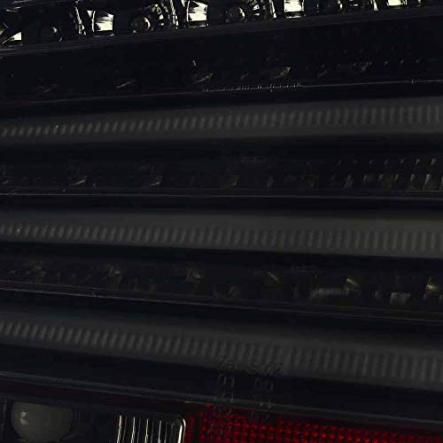Glossy Black Smoke LED Bar Tail Lights SPEC-D TUNING Compatible with 2008-2010 BMW E60 5-Series 4 Door, Left + Right Pair Assembly