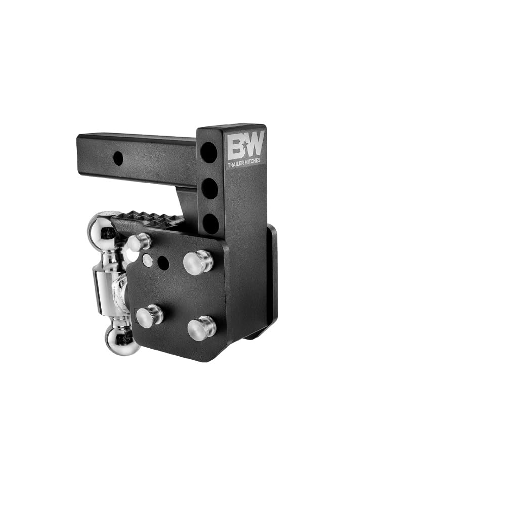 Dual Ball B&W Trailer Hitches Pintle Tow & Stow - Fits 2" Receiver, Dual Ball (2" x 2-5/16"), 6" Drop, 16,000 GTW -TS10053B
