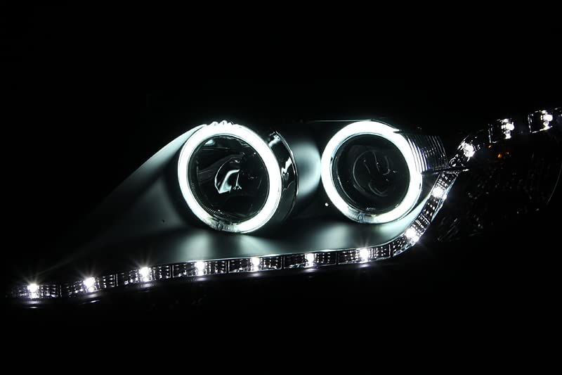 121442 ANZO USA Headlight Set Projector w/CCFL Halo-Black
