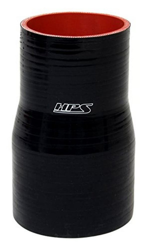 HPS High Temp HTSR-300-500-L4-BLK 4-ply Reinforced Silicone Reducer Coupler Hose, 40 PSI Maximum Pressure, 4" Length, 3" > 5" ID, Black
