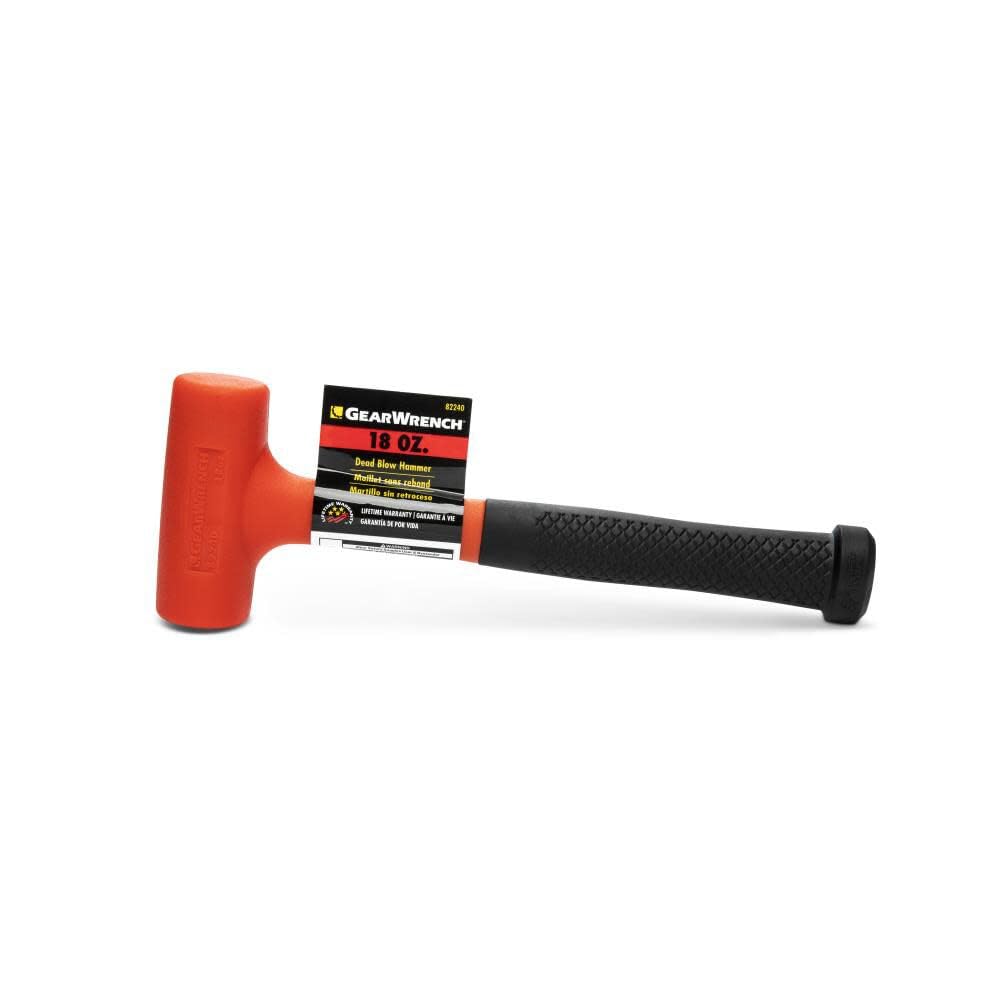 GEARWRENCH 18oz Dead Blow Hammer with Polyurethane Head & 16oz Head Weight - 82240