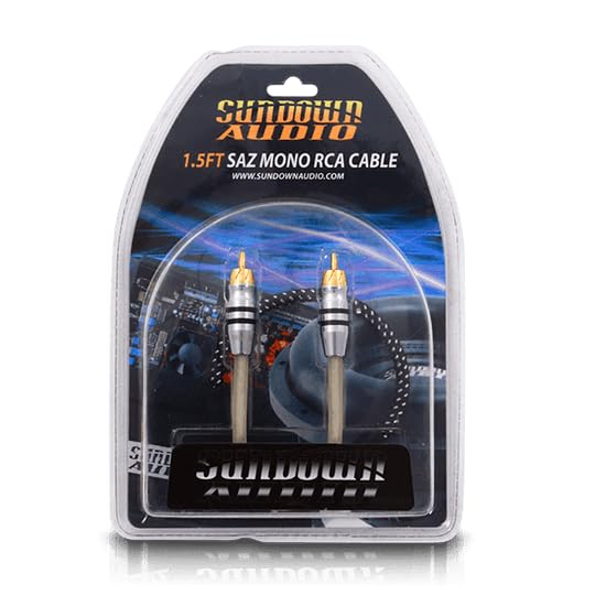 Mono RCA Signal Cable Sundown Audio RCA-SAZ1CH1.5 Premium – 1.5ft Twisted Pair, Dual Shielded OFC Copper with Braided Foil, High-Grip Connectors for Noise-Free Car Audio
