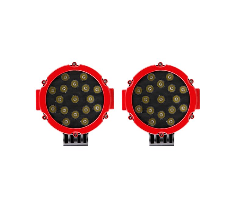 Bumper Guard Modular Black Black Horse Grille brush Come With pair of 7.0"Dia.LED Lights with Red Trim Rings Compatible with 2001-2005 Toyota RAV4-17TH26MA-PLR