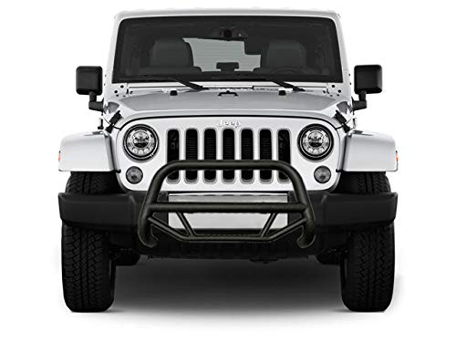 Max T Black Horse Bull Bar Textured Black Compatible with 2010-2017 Jeep Wrangler-MBT-MJ103