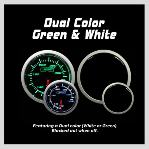 Electrical Oil Temperature Gauge- Green/White Performance Series 52mm (2 1/16")