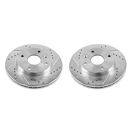 Power Stop Front JBR1509XPR Drilled and Slotted Rotor Pair For Chevrolet Optra 2005-2007, Suzuki Forenza 2004-2008, Suzuki Reno 2005-2008 [Model Specific]