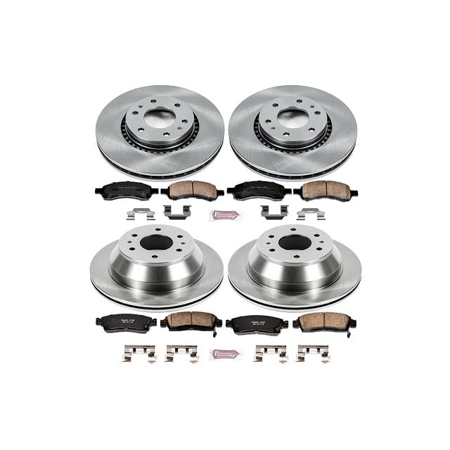 POWERSTOP Autospecialty KOE2060 Front and Rear Replacement Brake Kit-OE Brake Rotors & Ceramic Brake Pads For Rainier, Trailblazer, Envoy, Envoy, Saab 9-7x [Model Specific]
