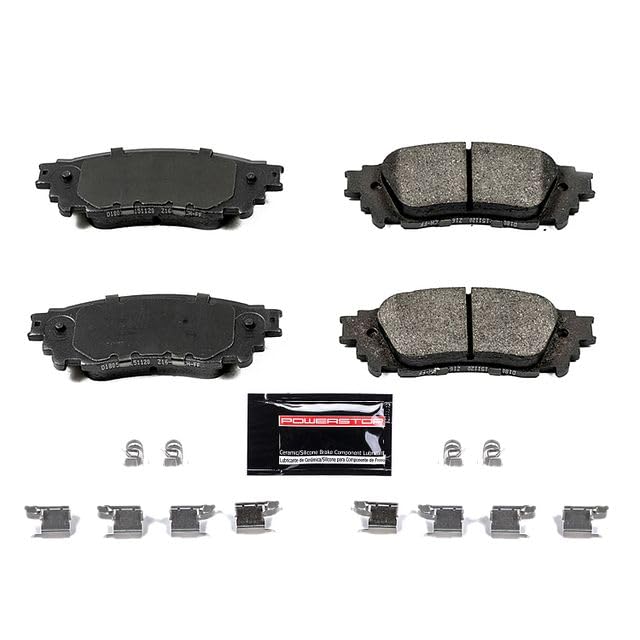 Power Stop Z23-1805 Z23 Evolution Sport Rear Carbon Fiber Infused Ceramic Brake Pads with Hardware For Lexus NX200t, Lexus NX300, Lexus NX300h, Toyota C-HR [Model Specific]