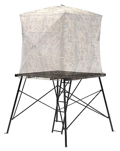 65" L x 65" W x 5' H Muddy Ground Blind Platform - Durable Powder-Coated Steel Outdoor Hunting Trap Door Universal Platform, Ground Blind Not Included
