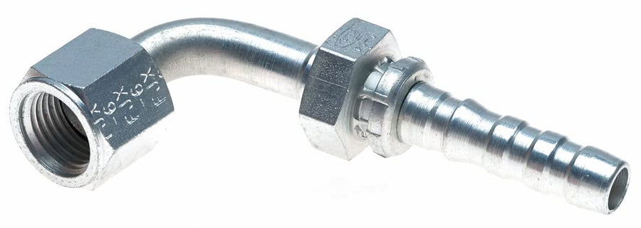 GlobalSpiral Couplings Gates 8GS-10FJX90M, Female JIC 37° Flare Swivel, Zinc Plated Carbon Steel, 3.50", 90° Bent Tube, 1/2" ID