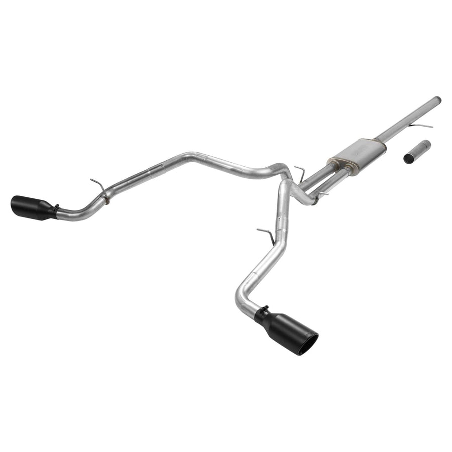 Flowmaster 717893 Cat-Back FlowFX Exhaust Kit Dual Side Exit 2.5 Inch 409 Stainless Steel 4.5 Inch Black Ceramic Tips Compatible with 2019-2024 Chevy Silverado GMC Sierra 1500 Crew Double Cab 5.3L