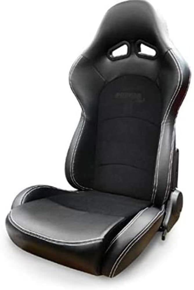 Black Vinyl Trim, ProCar by Scat 80-1616-71L Black Velour Center Racing Evolution Recliner Left Seat
