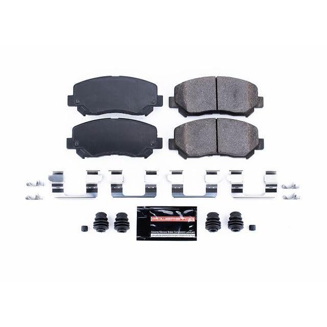 Power Stop Z23-1640 Z23 Evolution Sport Carbon Fiber Infused Ceramic Brake Pads with Hardware For Chrysler 200 2015-2017, Dodge Dart 2013-2016 [Model Specific]