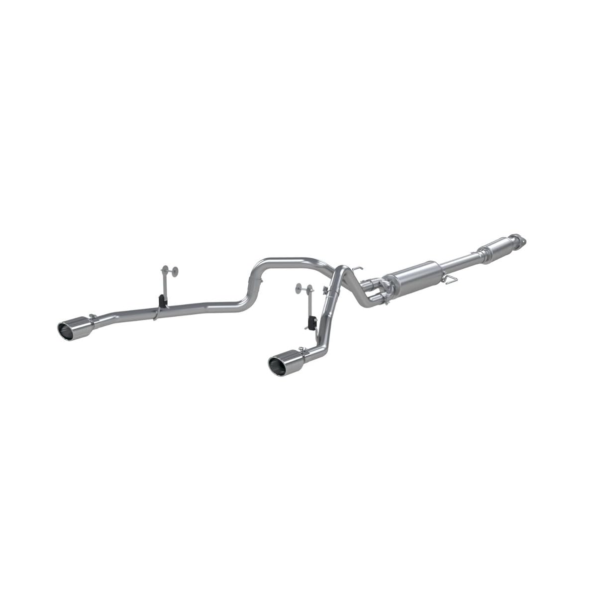 MBRP 2.5-Inch/3-Inch T409 Stainless Steel Cat-Back Exhaust Dual Rear Exit with T304 Stainless Steel Tips | Fits Ford F-150 2021-2024, 2.7L/3.5L EcoBoost, 5.0L | Street Profile | S5215409