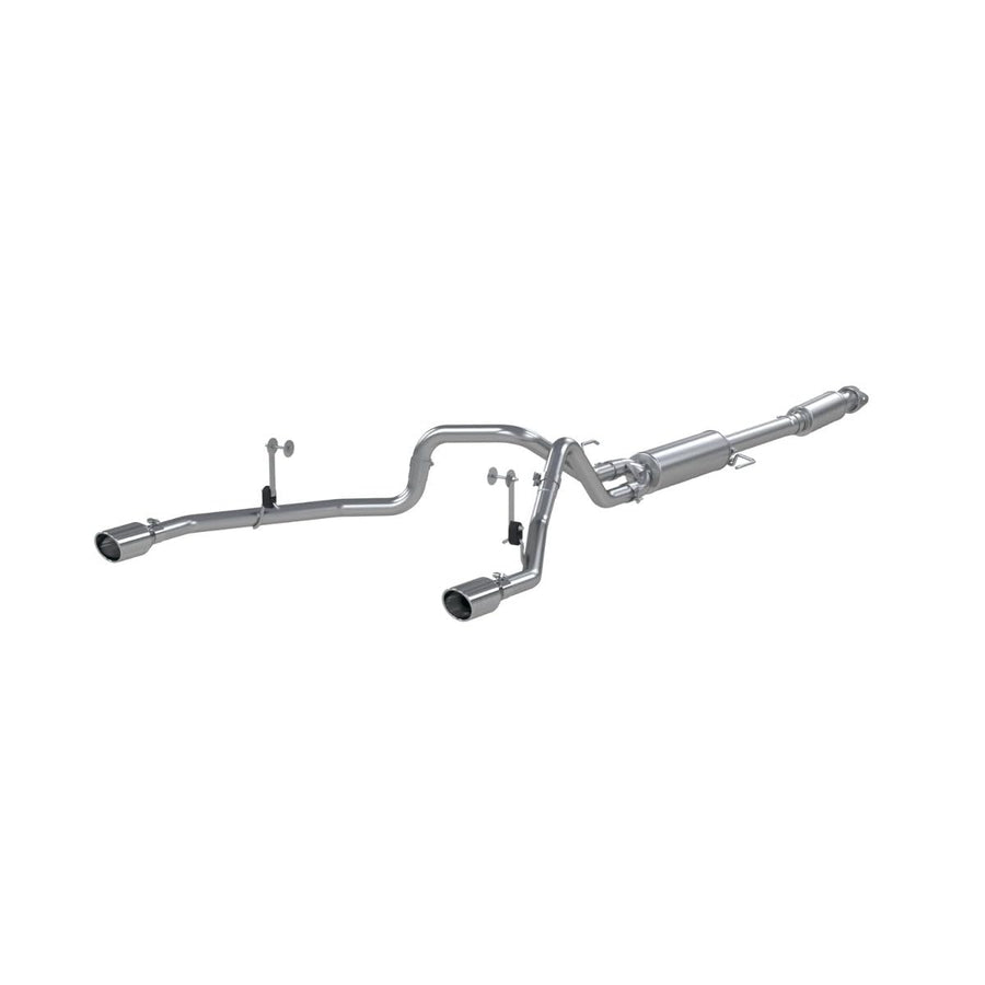 MBRP 2.5-Inch/3-Inch T409 Stainless Steel Cat-Back Exhaust Dual Rear Exit with T304 Stainless Steel Tips | Fits Ford F-150 2021-2024, 2.7L/3.5L EcoBoost, 5.0L | Street Profile | S5215409