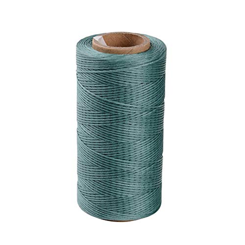 1 Roll JEWELEADER About 280 Yards Flat Waxed Polyester Cord 1mm Leather Sewing Thread Rattail Beading String for Jewelry Making Kumihimo Shamballa Friendship Bracelet Weaving - Dark Cyan