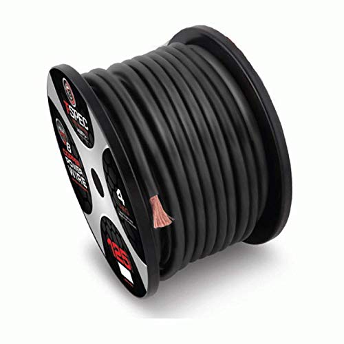 T-SPEC - 50Ft 1/0 Awg Matte Black Ofc Power Wire - V10 Series,Power Wire V10 Series (V10GW-1050)