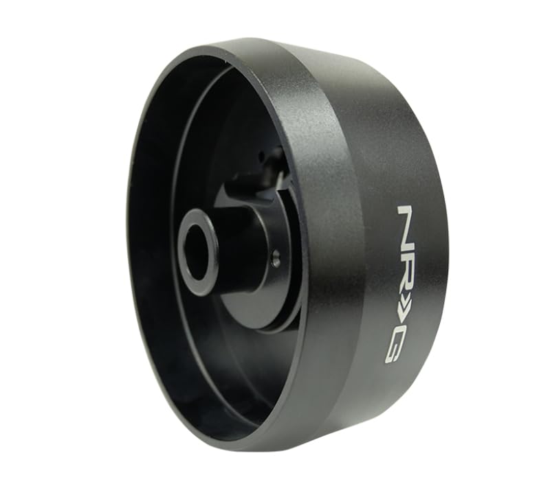 NRG Innovations Short Hub Steering Wheel, Aluminum Steering Shaft, 6x70mm Bolt Pattern Quick Release Adapter Unit, Compatible With 97-03 Ford F150/ F250/ F350; 04-08 F250/ F350, Black, NRG-SRK-162H