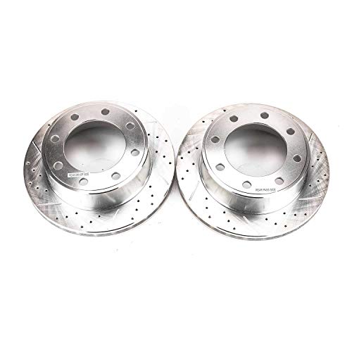 Power Stop Rear AR8571XPR Drilled & Slotted Rotor Pair For Ford Excursion 2000-2005, Ford F-250 Super Duty 1999-2004, Ford F-350 Super Duty 1999-2004 [Model Specific]