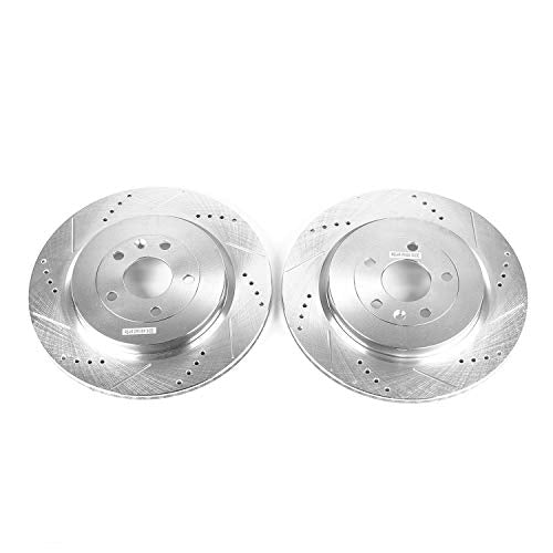 Power Stop AR85142XPR Drilled & Slotted Rear Rotor Pair For Explorer, Flex, Police Interceptor Sedan, Police Interceptor Utility, Special Service Police Sedan, Taurus, MKS, MKT [Model Specific]