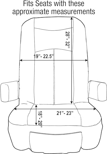 RV Designer Motorhome GripFit+ Seat Covers 1-Pack C893 - Premium 100% PVC Leatherette –Class-A RV - Pet-Friendly, Easy-to-Clean, Durable, Fire Retardant - Side Pockets – Black and Tan