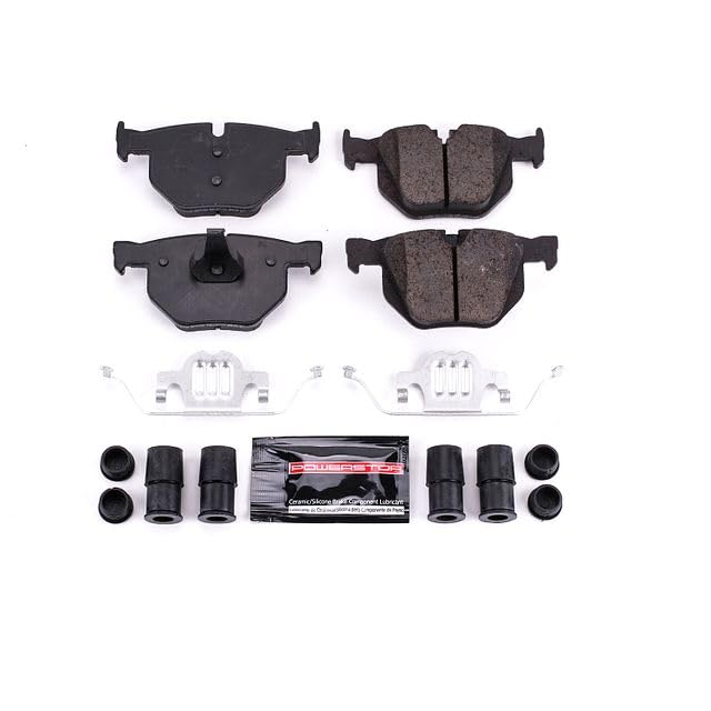 Power Stop Z23-1042 Z23 Evolution Sport Carbon Fiber Infused Ceramic Brake Pads with Hardware For BMW X5 2007-2018, BMW X6 2009-2019 [Model Specific]