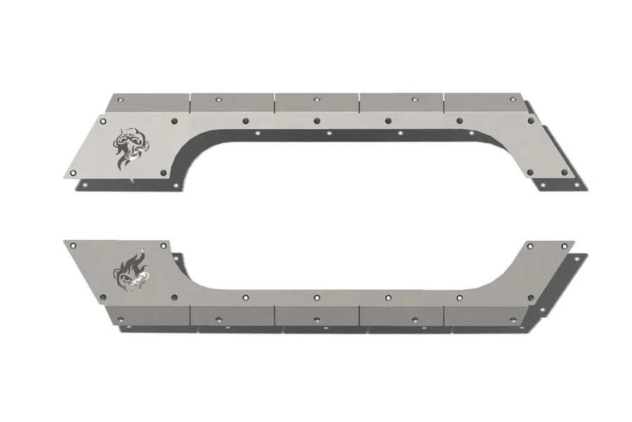 2 Door CrawlTek Rocker Body Cladding - Black Compatible with 2007-2018 Jeep Wrangler JK