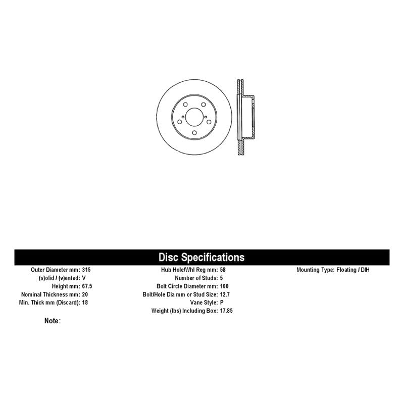 Premium StopTech Brake Rotor 125.47020