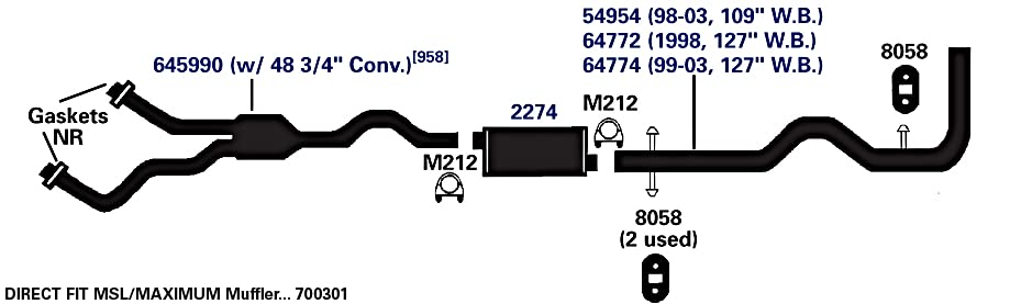Exhaust Muffler AP Exhaust Products 2274