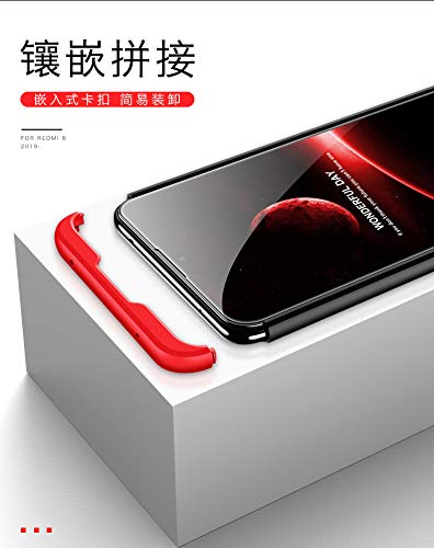 Xiaomi Redmi 8 Compatible PhoneCase(2019)+3D Screen protector tempered glass/Shell Ultra Thin Sturdy Cover Shockproof Bumper Protection Case Black+Gold