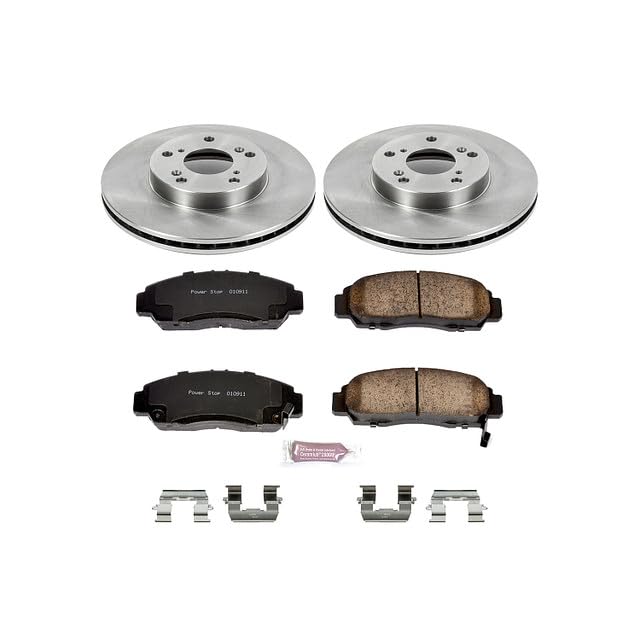 POWERSTOP Autospecialty KOE2558 Front Replacement Brake Kit-OE Brake Rotors & Ceramic Brake Pads For Honda Accord 2003-2007 [Model Specific]