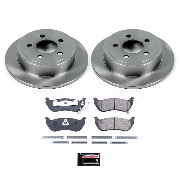 POWERSTOP Autospecialty KOE2197 Rear Replacement Brake Kit-OE Brake Rotors & Ceramic Brake Pads For Jeep Liberty 2003-2007, Jeep Wrangler 2003-2006 [Model Specific]