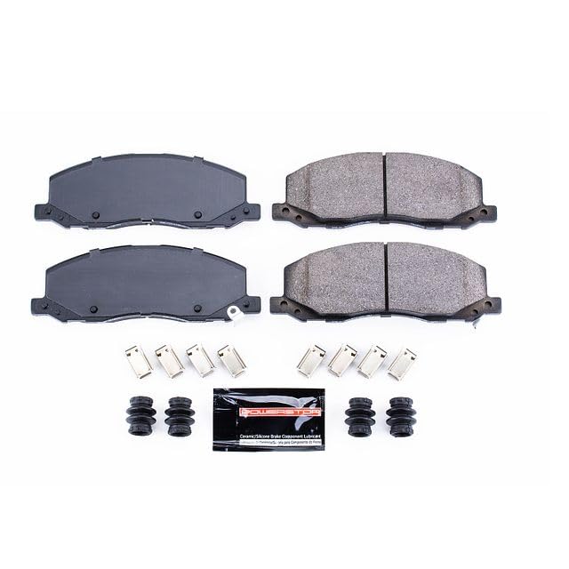 Power Stop Z23-1558 Z23 Evolution Sport Carbon Fiber Infused Ceramic Brake Pads with Hardware For Saab 9-5 2010-2011 [Model Specific]