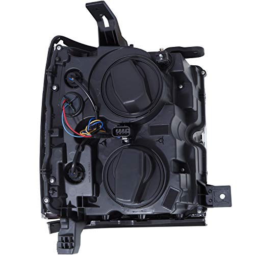 CHEVY SILVERADO 2500HD,3500HD 15-19 PROJECTOR SWITCHBACK HEADLIGHT BLACK W/AMBER (CHROME TRIM) AnzoUSA 111365