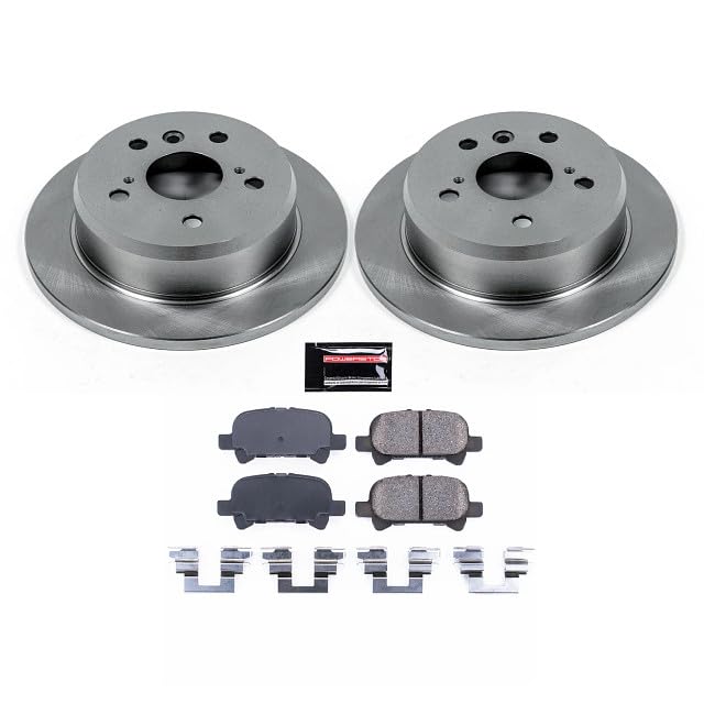 POWERSTOP Rear KOE2417 Autospecialty Replacement Brake Kit with Brake Rotors and Ceramic Brake Pads For Toyota Avalon Camry Solora [Application Specific Models Assembled in USA]