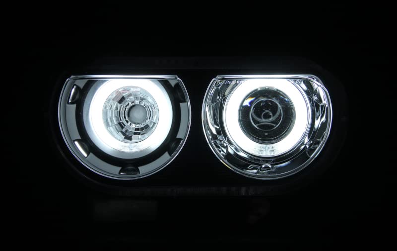 121308 ANZO USA Headlight Set w/CCFL Halo-Black Projector