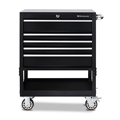 30" Montezuma 5-Drawer Rolling Tool Organizer Metal Storage Utility Cart