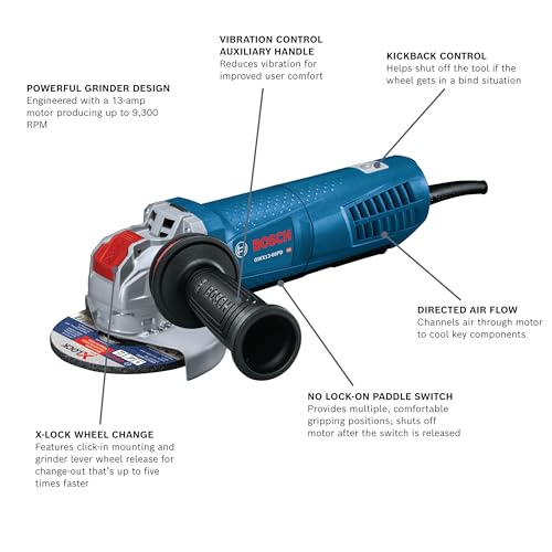 Bosch 6 In. GWX13-60PD X-LOCK Angle Grinder with No Lock-On Paddle Switch