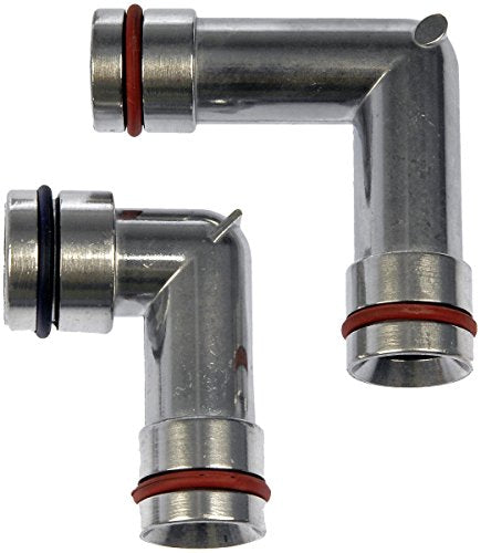 Dorman Heater Hose Fittings 47065HP With O-Rings - Aluminum Compatible with Select Models, 2 Pack (OE FIX)