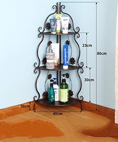 Bathroom Racks BTBT Iron Floor Washing Machine Rack Toilet Sanitary Shelf Bathroom Shelf (color : White, Style : 4 layers)