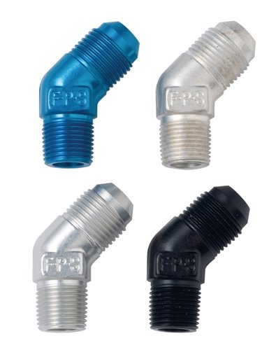 45 Degree Adapter - Fragola -8AN x 1/2 NPT Clear