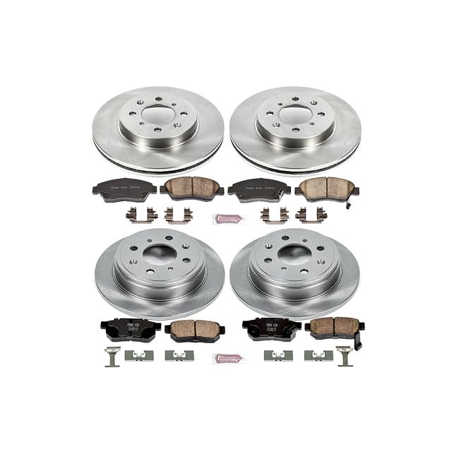 Power Stop Autospecialty KOE695 Front and Rear Replacement Brake Kit-OE Brake Rotors & Ceramic Brake Pads For Honda Civic del Sol 1994-1997 [Model Specific]