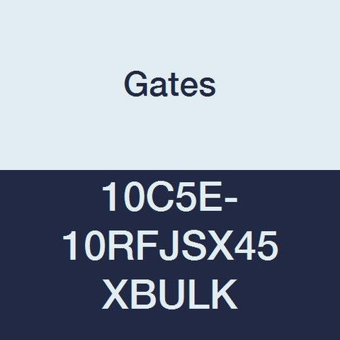 Gates XBULK 10C5E-10RFJSX45 Field Attachable for C5E Hose, Dual Seat Female JIC 37/SAE 45 Flare Swivel, 45 Bent Tube, Steel, 1/2" ID, 3.17" (Pack of 60)