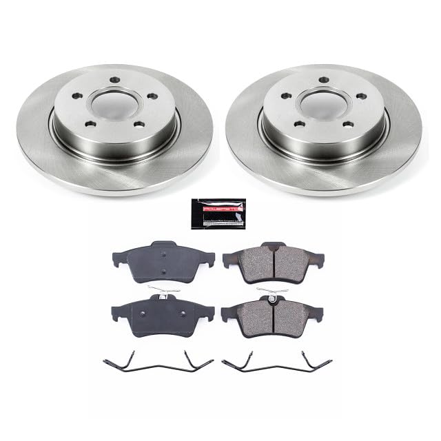Power Stop KOE5975 Rear Replacement Brake Kit-OE Brake Rotors & Ceramic Brake Pads For Ford Focus 2012-2018 [Model Specific]