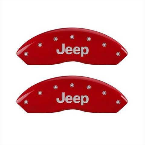MGP 42014SJPLRD Caliper Covers JEEP Red - Engraved Front & Rear Set of 4