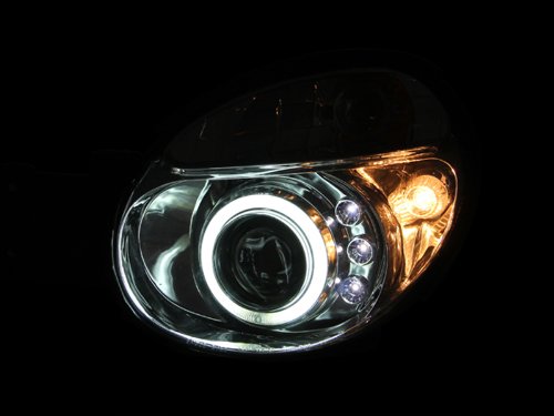 Chrome Halo Anzo USA Projector Headlight with Clear Lens for Subaru Impreza 121433