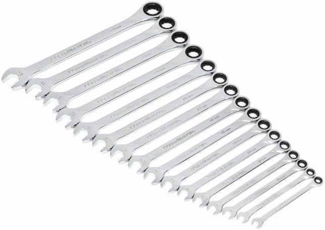 XL GEARWRENCH Ratcheting Combination Metric Wrench Set 16 Pc., 12 Point - 85099