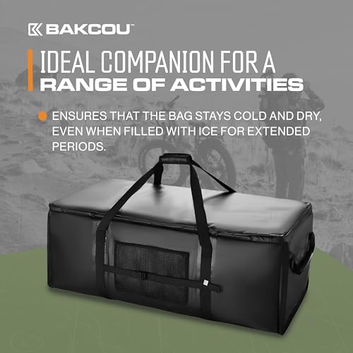 Bakcou - Cooler/Gear Bag Insulated - Waterproof, Padded, Compatible with Folding Cargo Trailers, Includes Drain Plug, 16.5" W x 40.5" L x 13" H