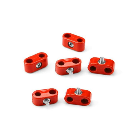 Double Place T-CLAMP, 1/4"-3/16", 6 Pieces, RED